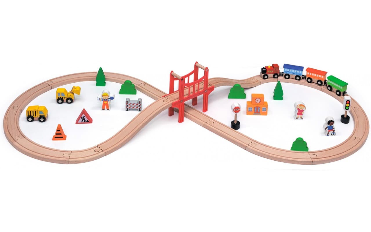 Залізниця дерев'яна Viga Toys 39дет 50266 Залізниця дерев'яна Viga Toys 39дет 50266