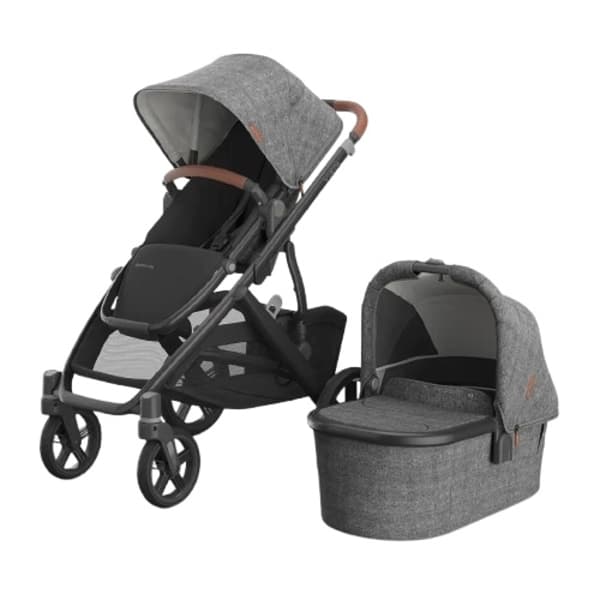 Коляска універсальна 2в1 Uppababy Vista V3 Greyson Charcoal Melange/Carbon Frame/Saddle Leather 0303-VIS-EU-GRY