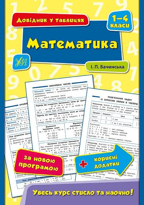 Книга УЛА Довідник у таблицях. Математика 1–4 класи 01794