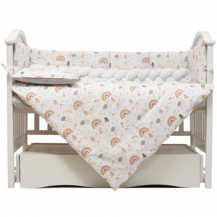 Постільний комплект Twins Rainbow grey 7од 4073-TR-10 Постільний комплект Twins Rainbow grey 7од 4073-TR-10
