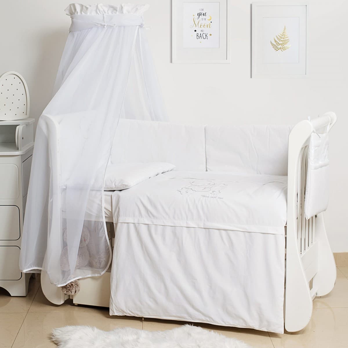 Постільний комплект Twins Dolce Loving bear white 8од 4062-D-010