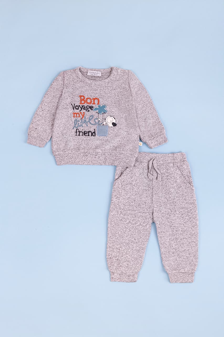 Комплект (кофта+штани) 68-92 For my baby 226119 -сірий Комплект (кофта+штани) 68-92 For my baby 226119 -сірий
