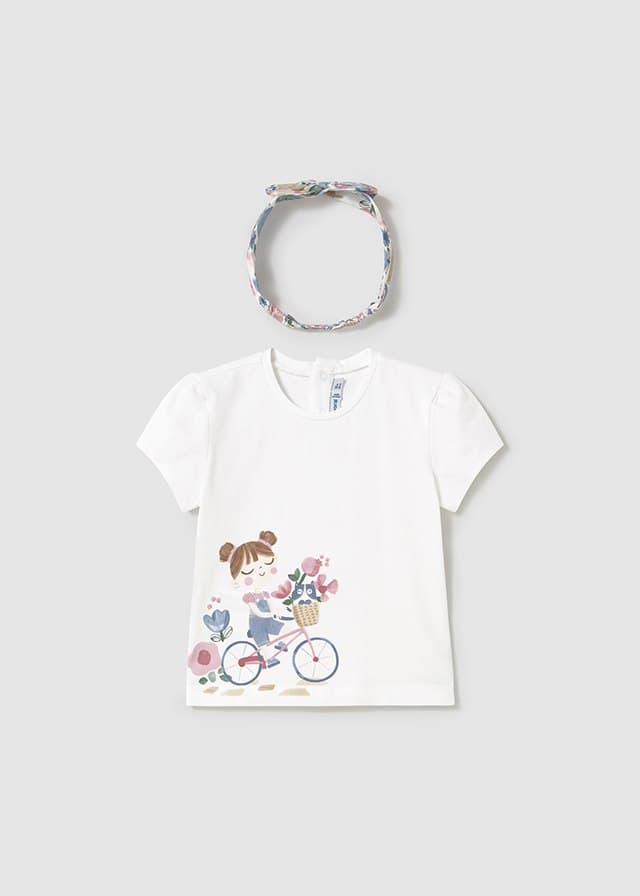 Футболка+пов`язка "Дівчинка на велосипеді" Mayoral 1044