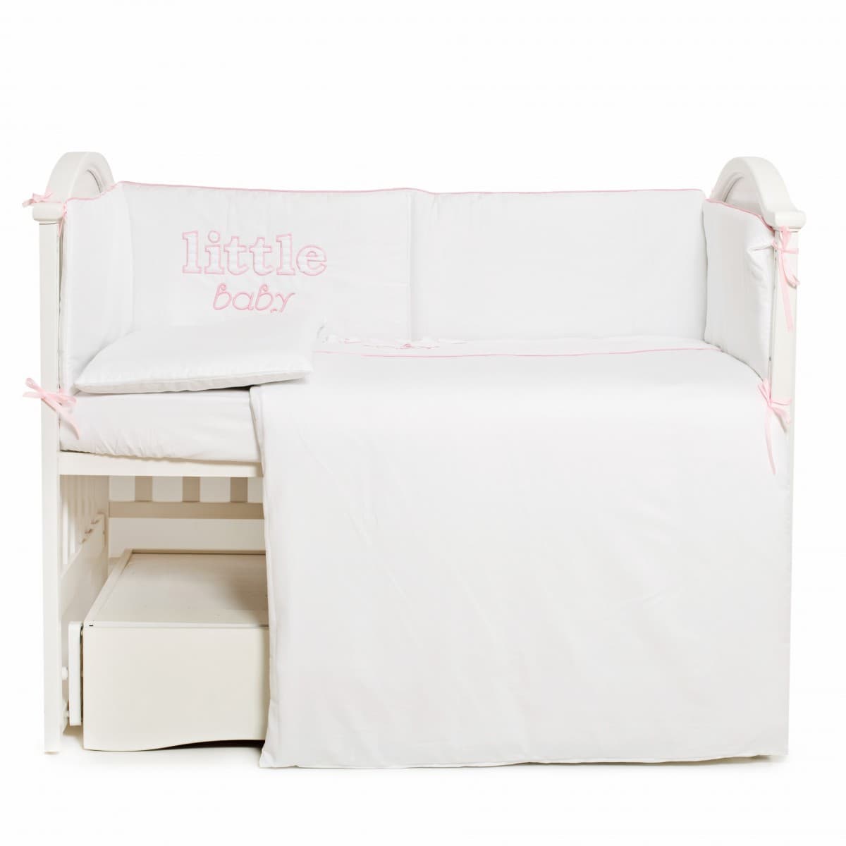 Постельный комплект Twins Little Baby white/pink 6ед 4042-TLB-08