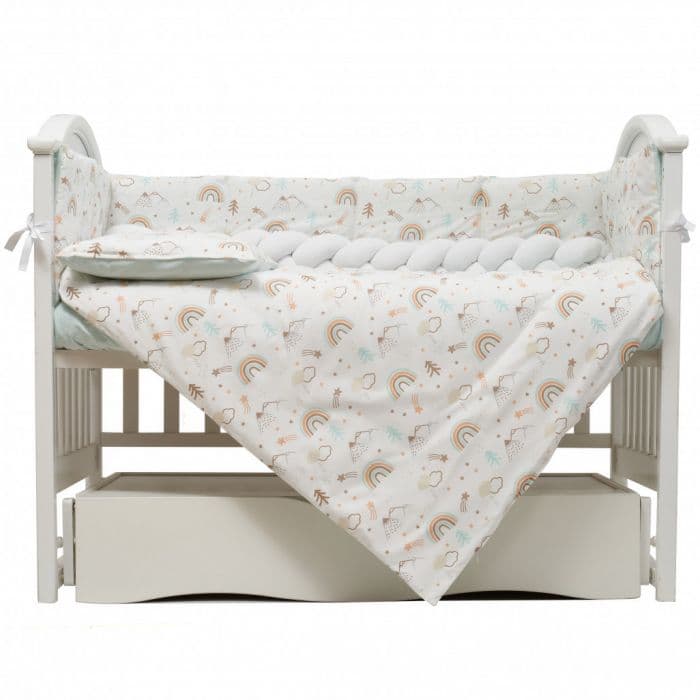 Постельный комплект Twins Rainbow mint 7ед 4073-TR-14 Постельный комплект Twins Rainbow mint 7ед 4073-TR-14