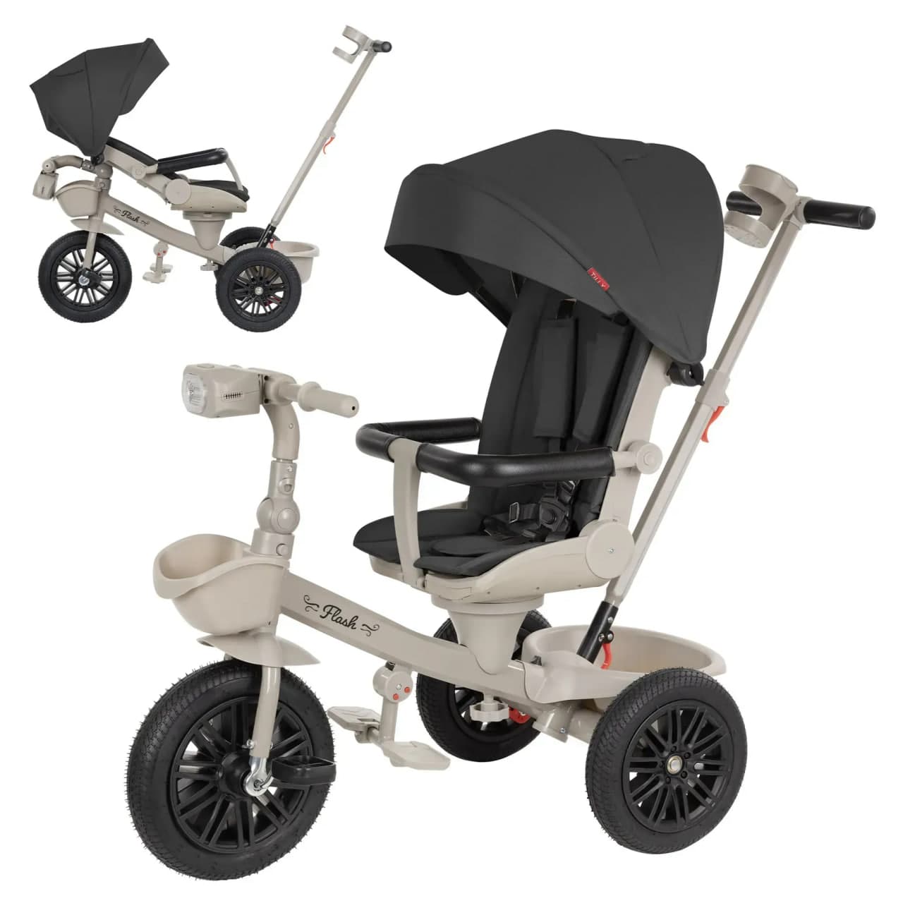 Велосипед 3-х колісний Tilly Flash T-3812 Black