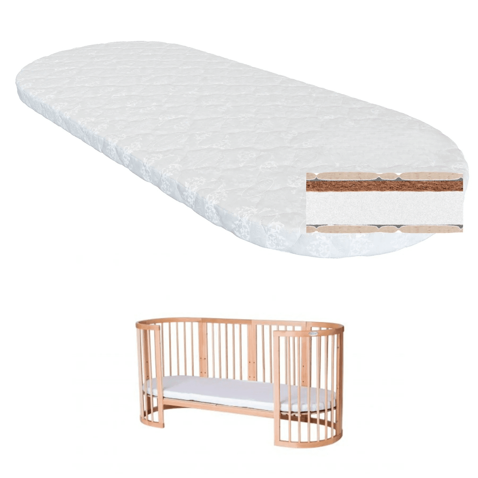 Матрац IngVart Smart Bed Oval кокос+поролон 60х168 см 6026262
