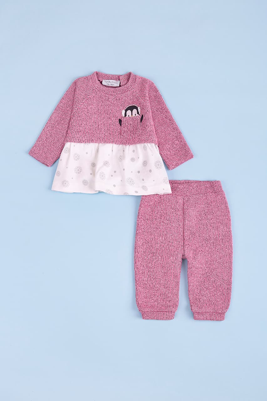 Комплект (кофта+штаны) 62-80 For my baby 23620 -розовый Комплект (кофта+штаны) 62-80 For my baby 23620 -розовый