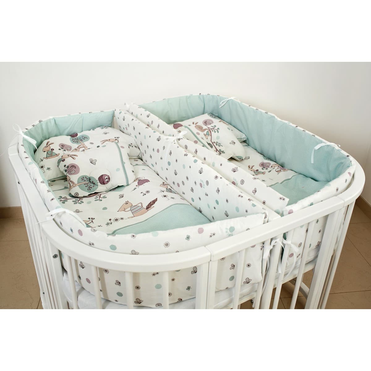 Постельный комплект для двойни Twins Forest mint 14ед 4000-T-405 Постельный комплект для двойни Twins Forest mint 14ед 4000-T-405