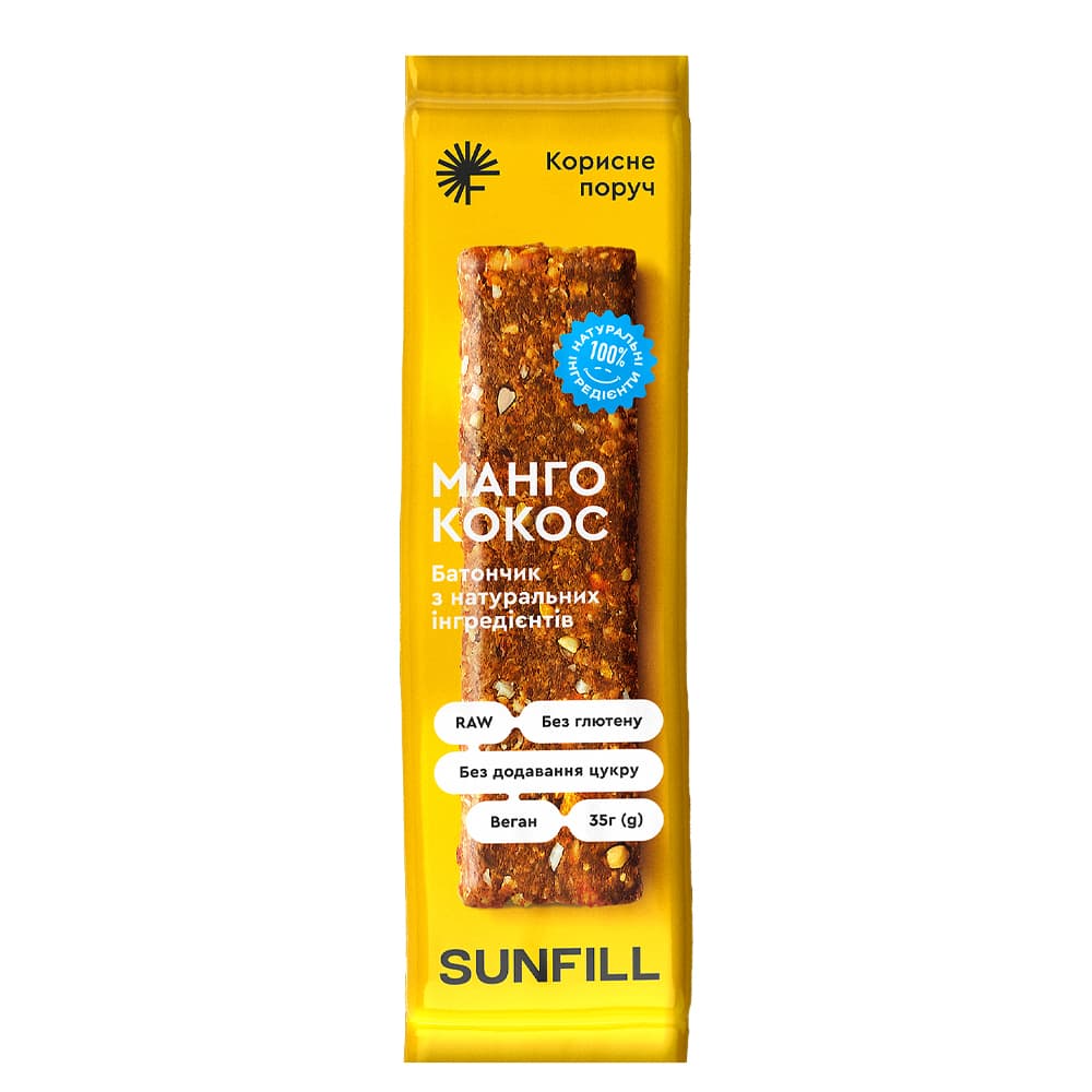 Батончик манго, кокос Sunfill 35г 1999526
