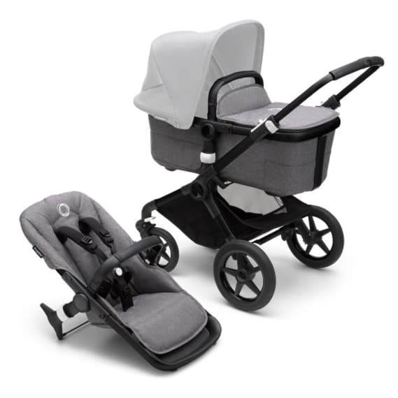 Коляска универсальная 2в1 Bugaboo Fox 3 без капюшона Black/ Grey Melange 2306010043