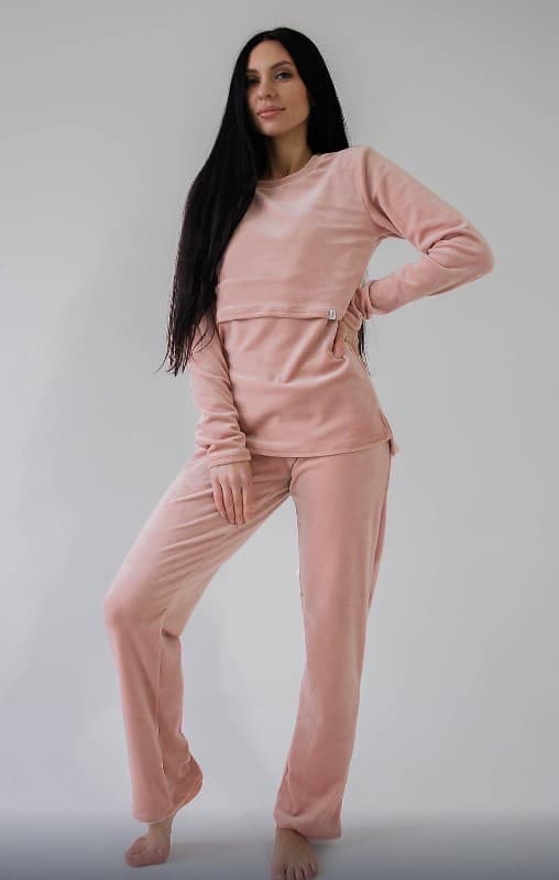 Піжама для вагітних та годування (кофта+штани) M-XL HN 888104 -рожевий Піжама для вагітних та годування (кофта+штани) M-XL HN 888104 -рожевий