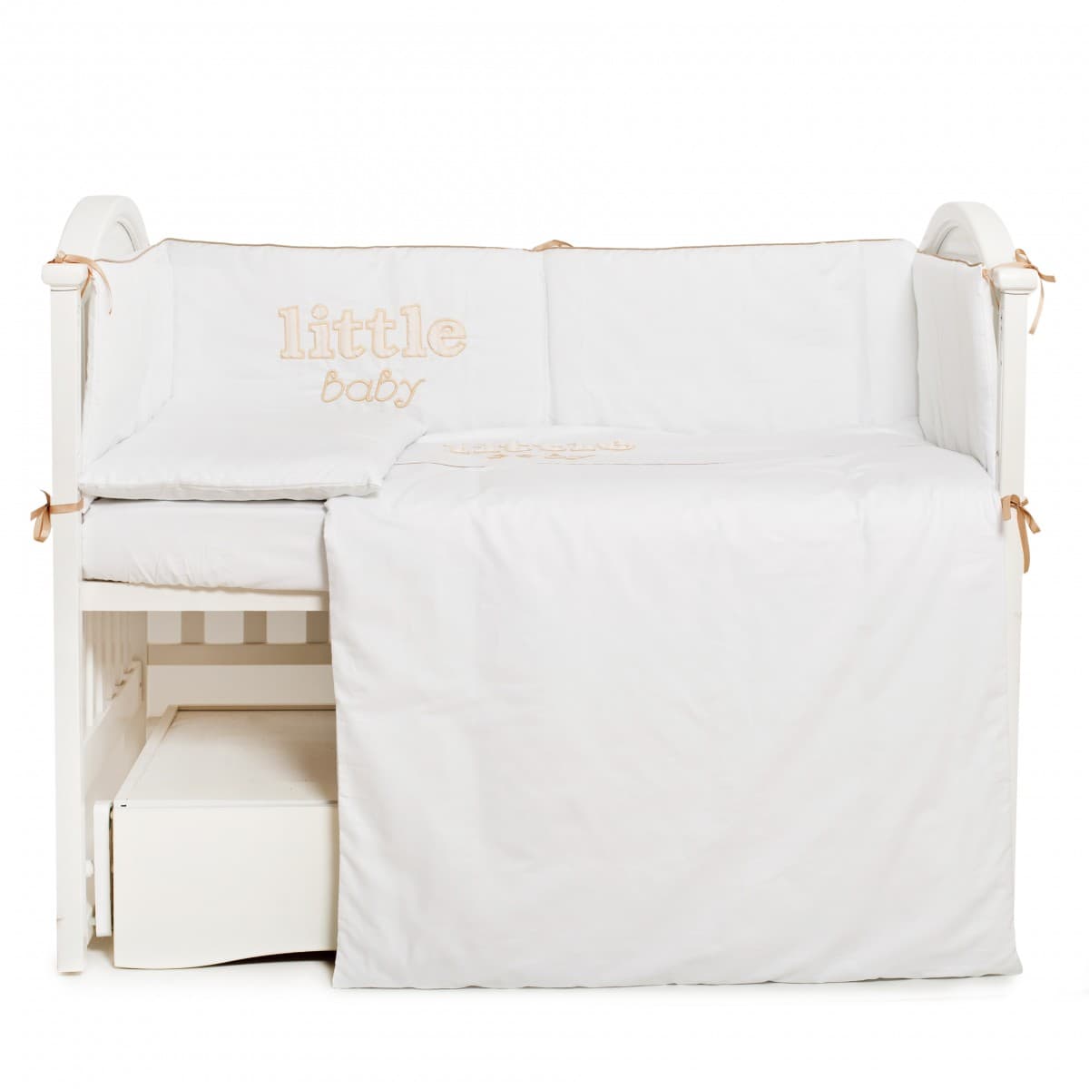 Постельный комплект Twins Little Baby white/beige 6ед 4042-TLB-02