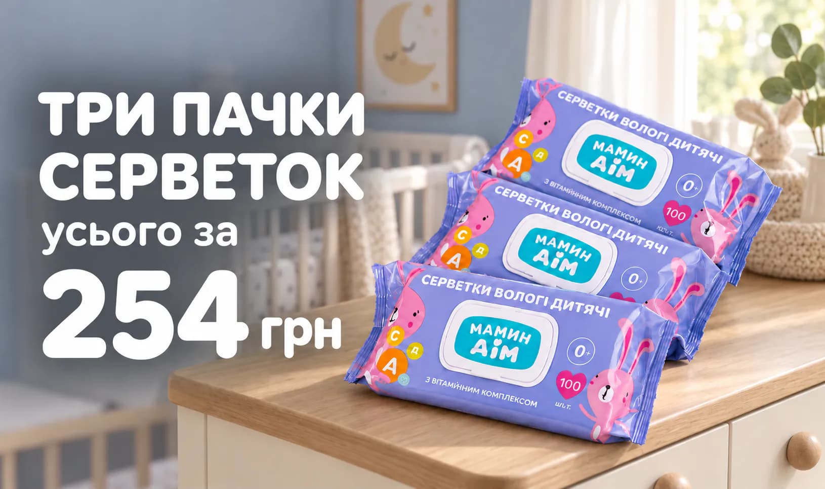 Салфетки 3шт 254 грн