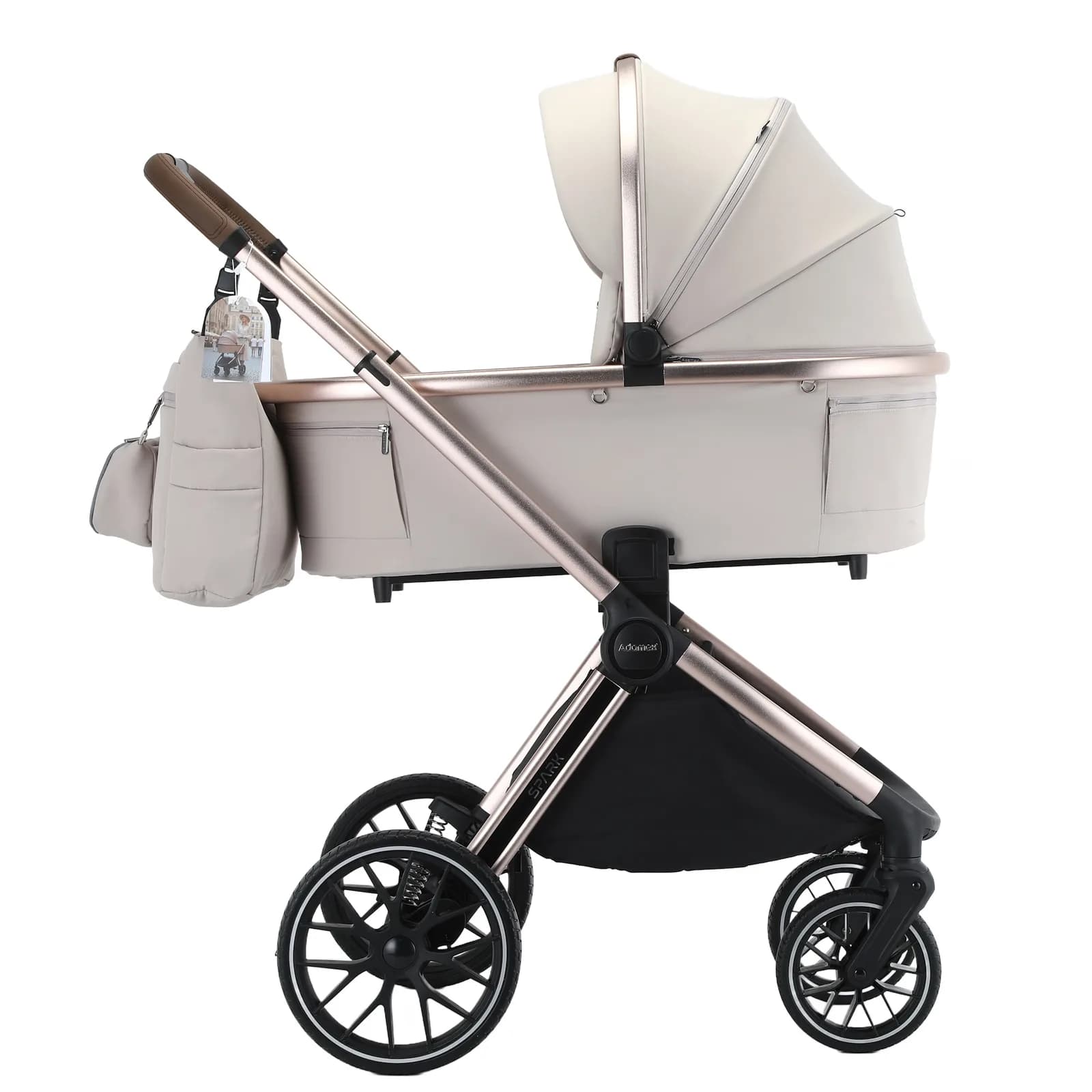 Коляска универсальная 2в1 Adamex Spark 9 Champagne Beige фото 2 Коляска универсальная 2в1 Adamex Spark 9 Champagne Beige фото 2