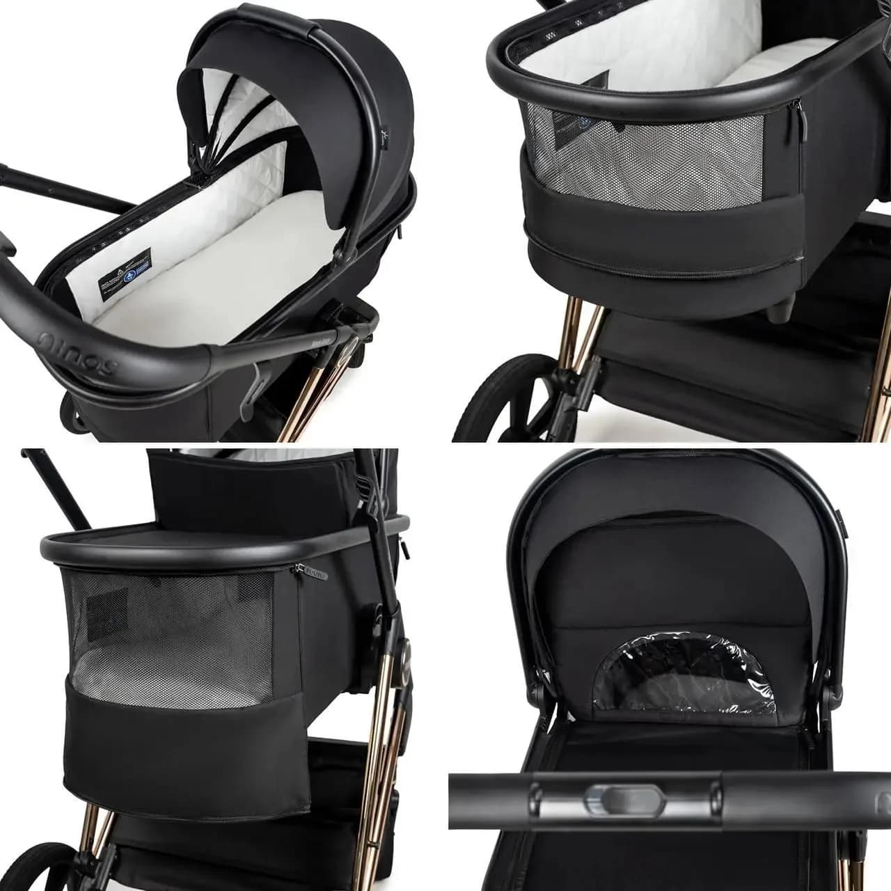 Коляска универсальная 3в1 Ninos Amor NAM3V12026BG Black Gold фото 3 Коляска универсальная 3в1 Ninos Amor NAM3V12026BG Black Gold фото 3