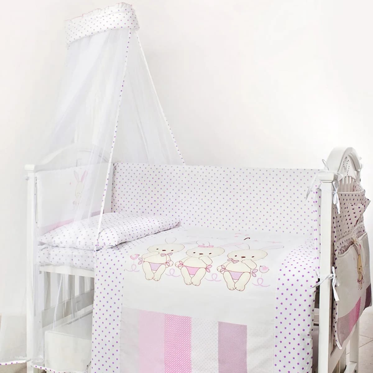 Постельный комплект Twins Dolce Друзья зайчики pink 8ед 4060-D-002 фото 2 Постельный комплект Twins Dolce Друзья зайчики pink 8ед 4060-D-002 фото 2