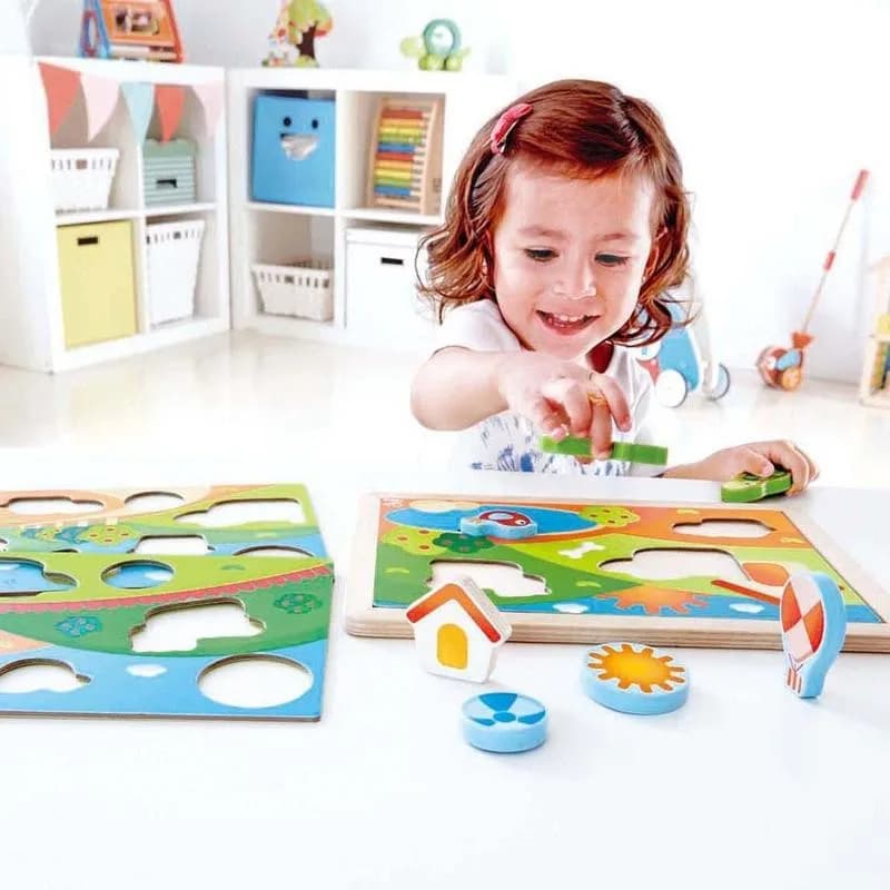 Рамка-вкладиш Hape Долина 3 в 1 E1601 фото 3 Рамка-вкладиш Hape Долина 3 в 1 E1601 фото 3