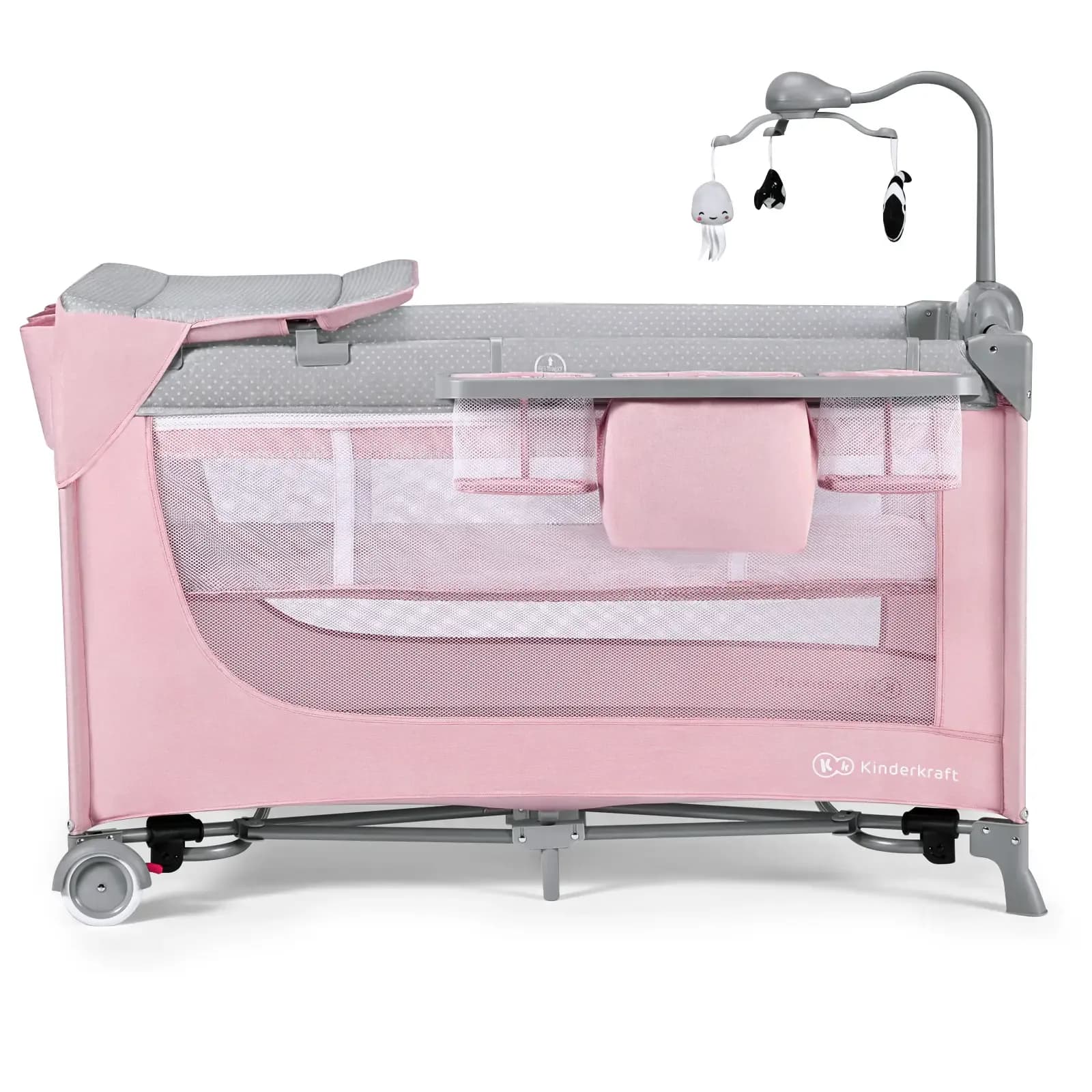 Кровать-манеж с пеленатором Kinderkraft Leody KCLEOD00PNK00AC Pink фото 3 Кровать-манеж с пеленатором Kinderkraft Leody KCLEOD00PNK00AC Pink фото 3