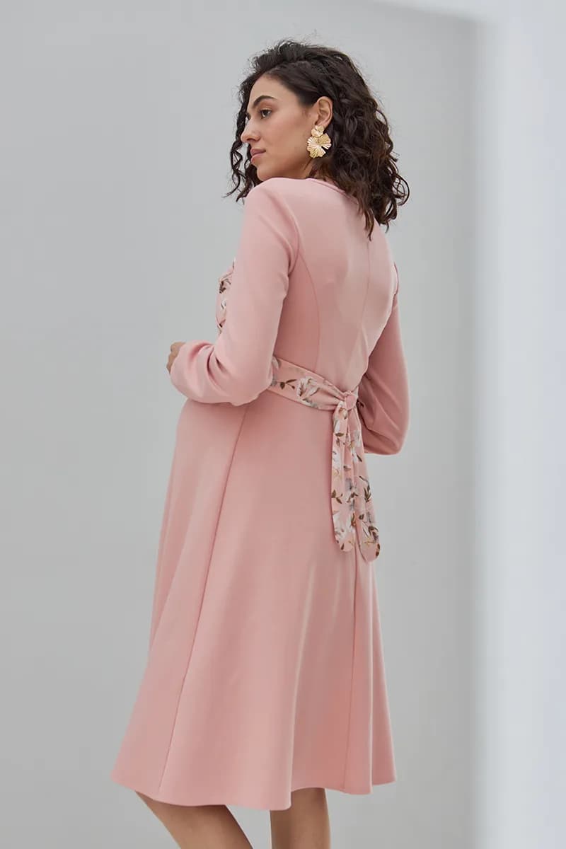 Сукня для вагітних та годування S-XL Юла мама MAGNOLIA DR-30.091 -рожевий фото 9 Сукня для вагітних та годування S-XL Юла мама MAGNOLIA DR-30.091 -рожевий фото 9