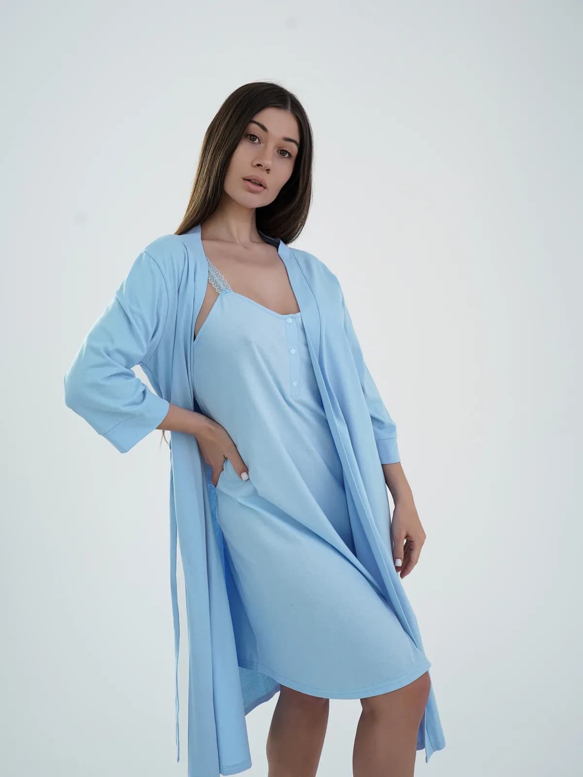 Ночная рубашка с кружевной бретелью S-XL Мамин Дом 24144 фото 3 Ночная рубашка с кружевной бретелью S-XL Мамин Дом 24144 фото 3