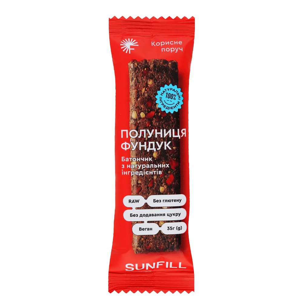 Батончик клубника, фундук Sunfill 35г 1999524 Батончик клубника, фундук Sunfill 35г 1999524