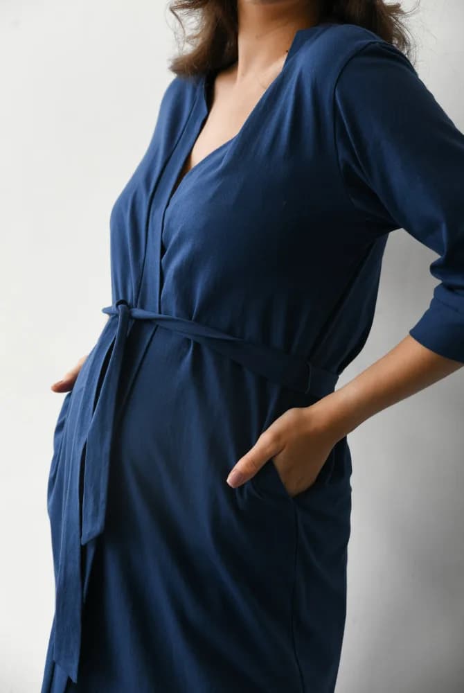 Халат для вагітних та годування XS-XXL Мамин Дім 25316-Індиго фото 4 Халат для вагітних та годування XS-XXL Мамин Дім 25316-Індиго фото 4