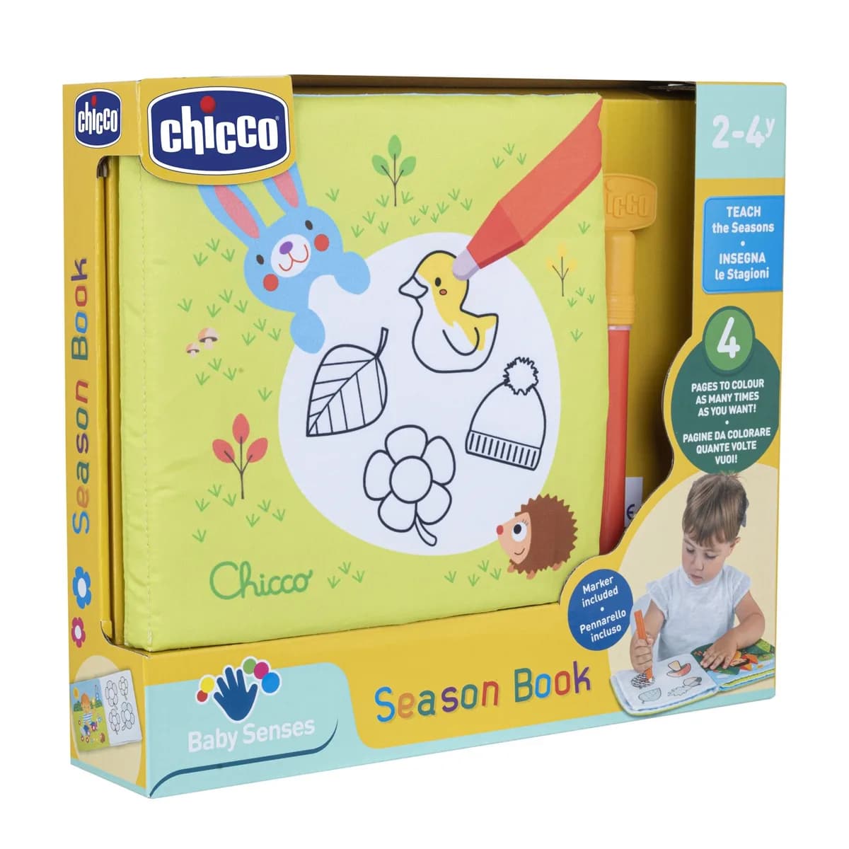Книга-розмальовка м'яка Chicco Пори року 10631.00 фото 2 Книга-розмальовка м'яка Chicco Пори року 10631.00 фото 2