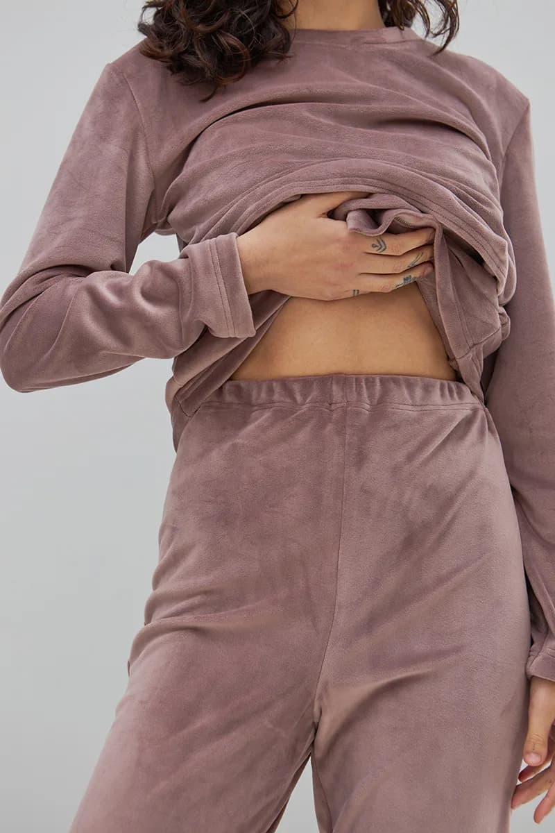 Пижама для беременных и кормления (свитшот дл.рук+штаны) S-XL Юла мама HYGGE NW-5.13.1 -сиреневый фото 11 Пижама для беременных и кормления (свитшот дл.рук+штаны) S-XL Юла мама HYGGE NW-5.13.1 -сиреневый фото 11