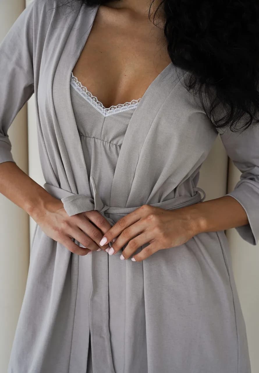 Халат для вагітних та годування XS-XXL Мамин Дім 25316-Капучино фото 4 Халат для вагітних та годування XS-XXL Мамин Дім 25316-Капучино фото 4