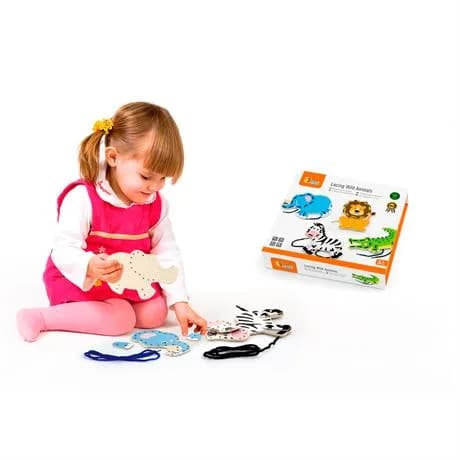 Шнурівка дерев'яна Viga Toys Дикі тварини 51326 фото 3 Шнурівка дерев'яна Viga Toys Дикі тварини 51326 фото 3