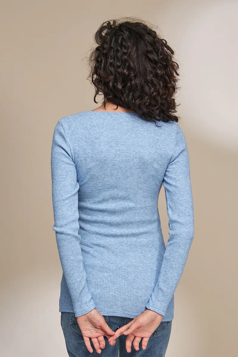Джемпер для беременных и кормления S-XL Юла мама HELEN BL-33.012 -голубой фото 8 Джемпер для беременных и кормления S-XL Юла мама HELEN BL-33.012 -голубой фото 8