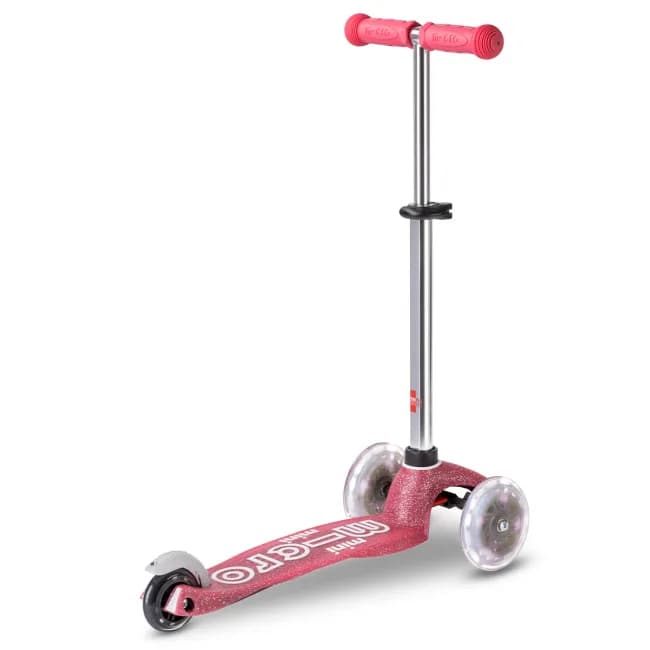 Самокат 3-х колісний Micro Mini Deluxe Fairy Glitter LED pink MMD208 фото 3 Самокат 3-х колісний Micro Mini Deluxe Fairy Glitter LED pink MMD208 фото 3