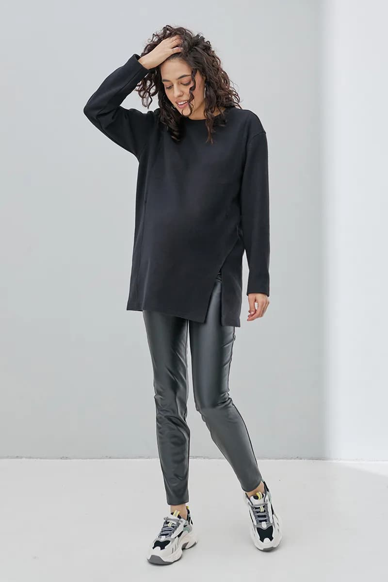 Туніка для вагітних і годування S-XL Юла мама OLIVE TN-43.011 -чорний фото 8 Туніка для вагітних і годування S-XL Юла мама OLIVE TN-43.011 -чорний фото 8
