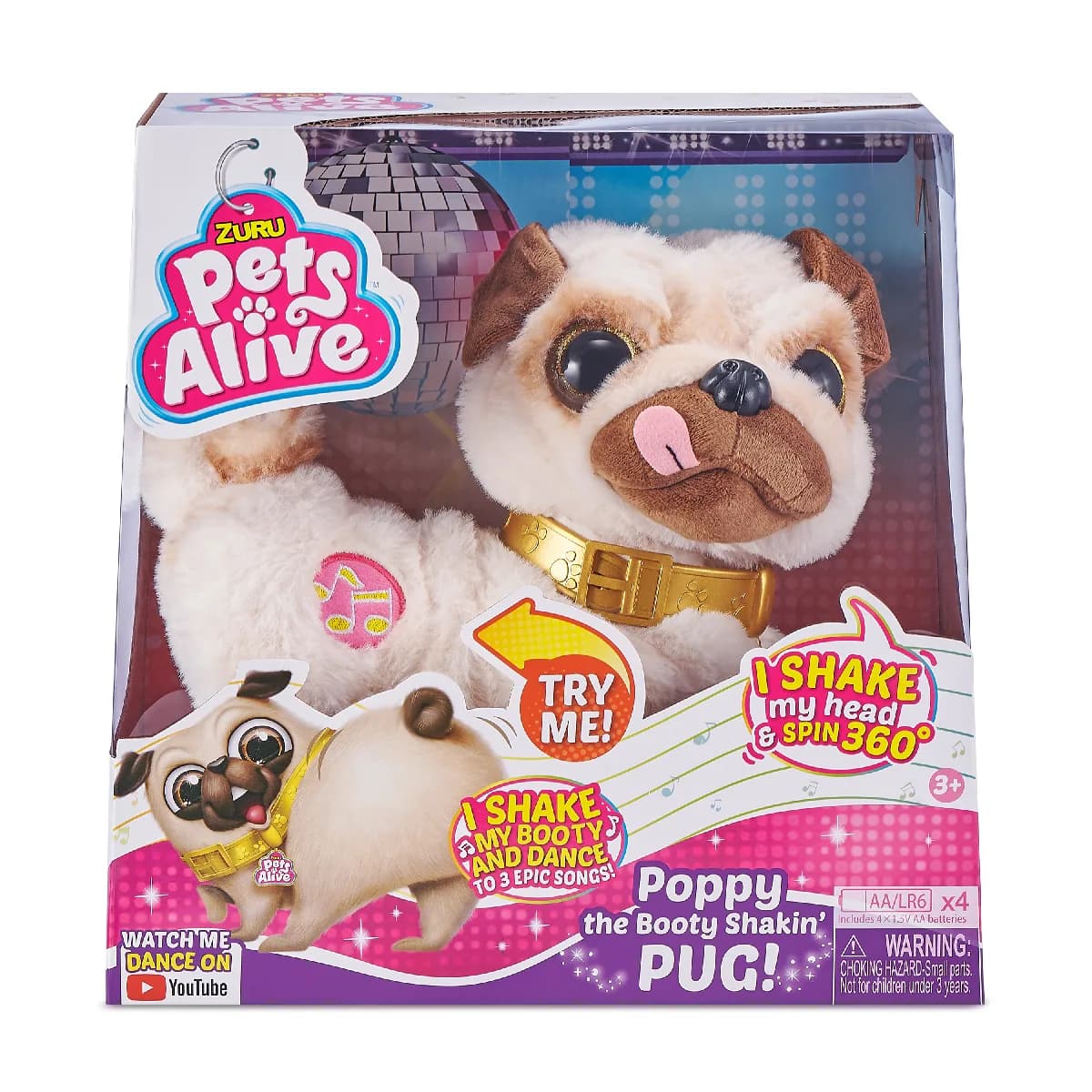 Игрушка интерактивная Zuru Pets Alive Мопс-Танцор 9521 фото 3 Игрушка интерактивная Zuru Pets Alive Мопс-Танцор 9521 фото 3