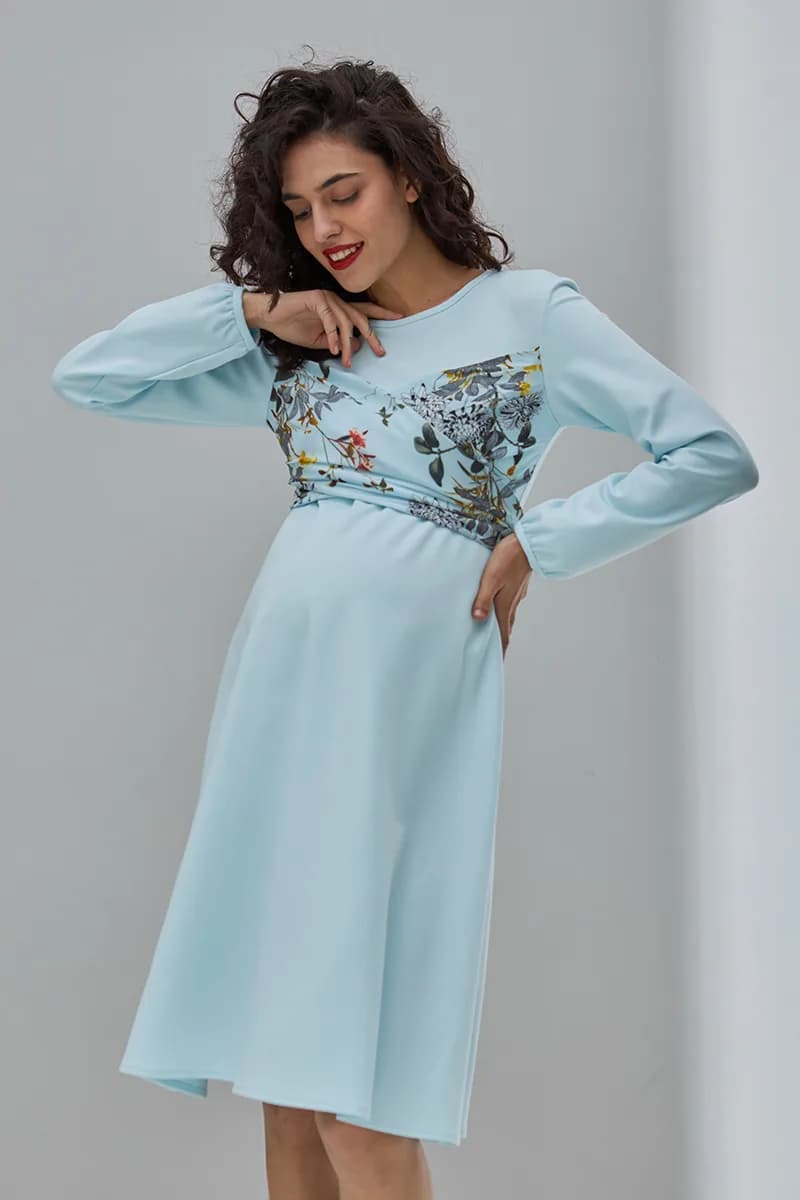 Сукня для вагітних та годування S-XL Юла мама MAGNOLIA DR-30.092 -блакитний фото 7 Сукня для вагітних та годування S-XL Юла мама MAGNOLIA DR-30.092 -блакитний фото 7