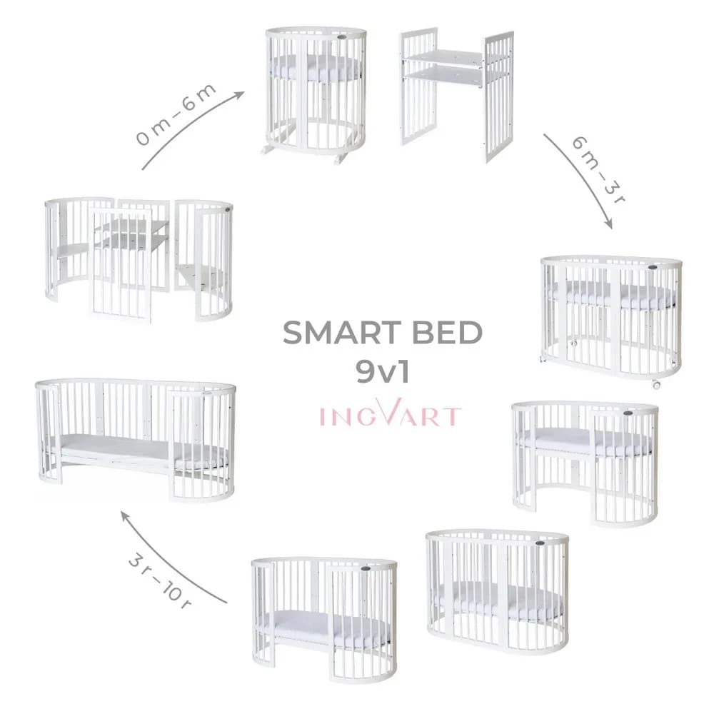 Ліжко-трансформер 9в1 IngVart Smart bed Round 1729003 фото 7 Ліжко-трансформер 9в1 IngVart Smart bed Round 1729003 фото 7