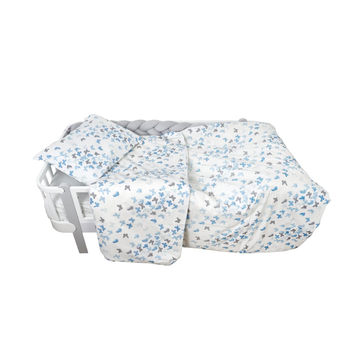 Постельный комплект Twins Butterfly 4ед 1185-TPB-04W white/blue Постельный комплект Twins Butterfly 4ед 1185-TPB-04W white/blue