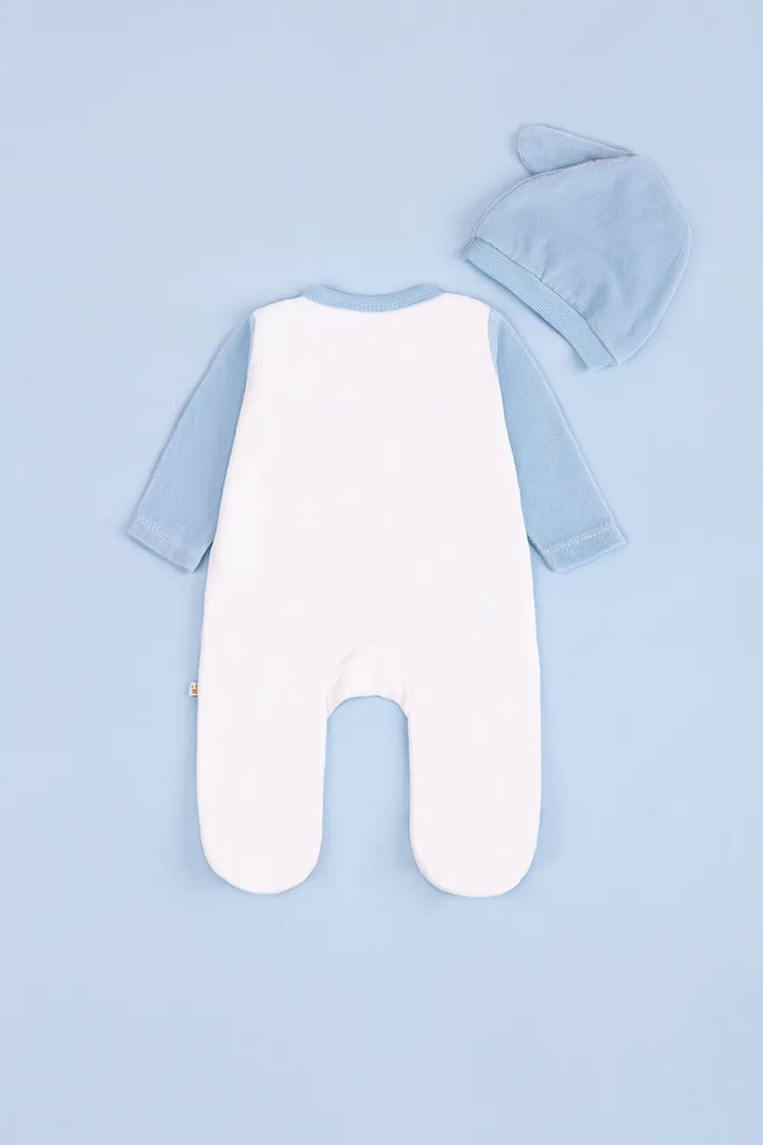 Комбинезон для детей+шапка 50-74 For my baby 22461 -голубой фото 5 Комбинезон для детей+шапка 50-74 For my baby 22461 -голубой фото 5