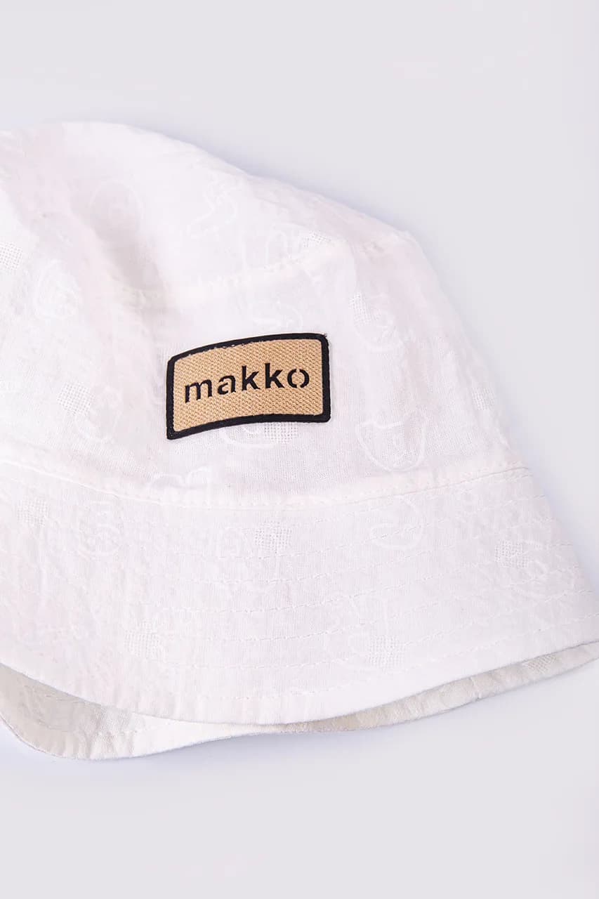 Панама "Цифри та букви" Makko Л12925 білий фото 2 Панама "Цифри та букви" Makko Л12925 білий фото 2