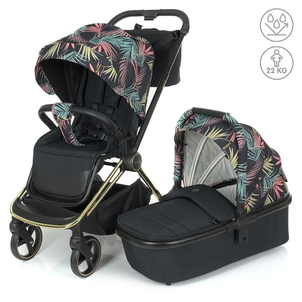 Коляска универсальная 2в1 El Camino Persona ME 1091-G Black Pink Palm фото 2 Коляска универсальная 2в1 El Camino Persona ME 1091-G Black Pink Palm фото 2