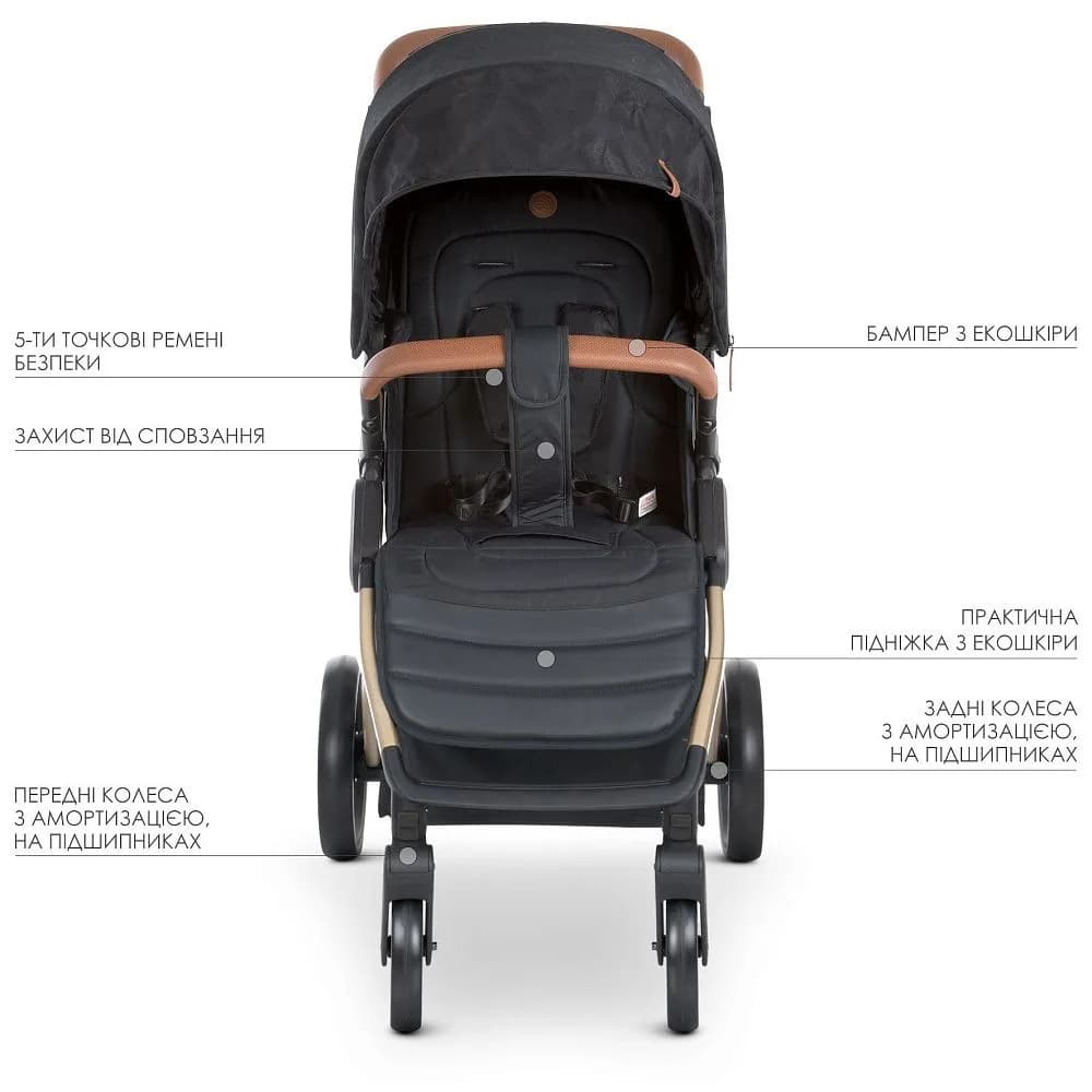 Коляска прогулочная El Camino Dynamic Pro ME 1053G Special Black фото 3 Коляска прогулочная El Camino Dynamic Pro ME 1053G Special Black фото 3