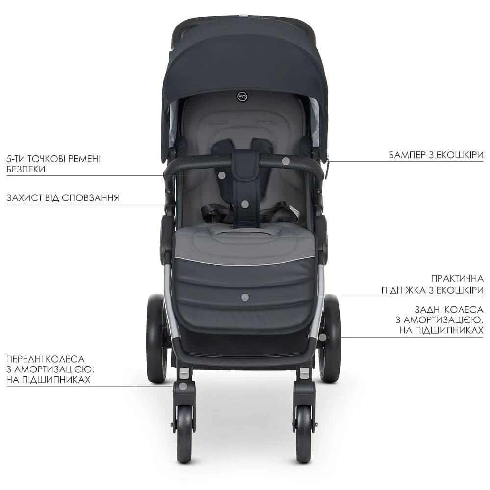 Коляска прогулянкова El Camino Dynamic Pro ME 1053N Onyx фото 4 Коляска прогулянкова El Camino Dynamic Pro ME 1053N Onyx фото 4