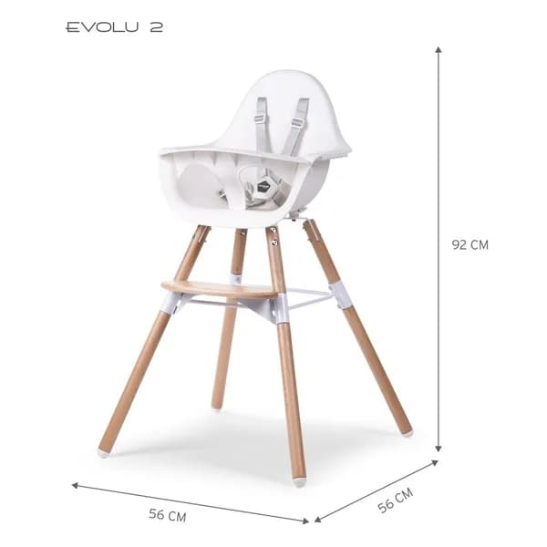 Стул для кормления Childhome Evolu 2 c бампером natural/white CHEVOCHNW фото 2 Стул для кормления Childhome Evolu 2 c бампером natural/white CHEVOCHNW фото 2