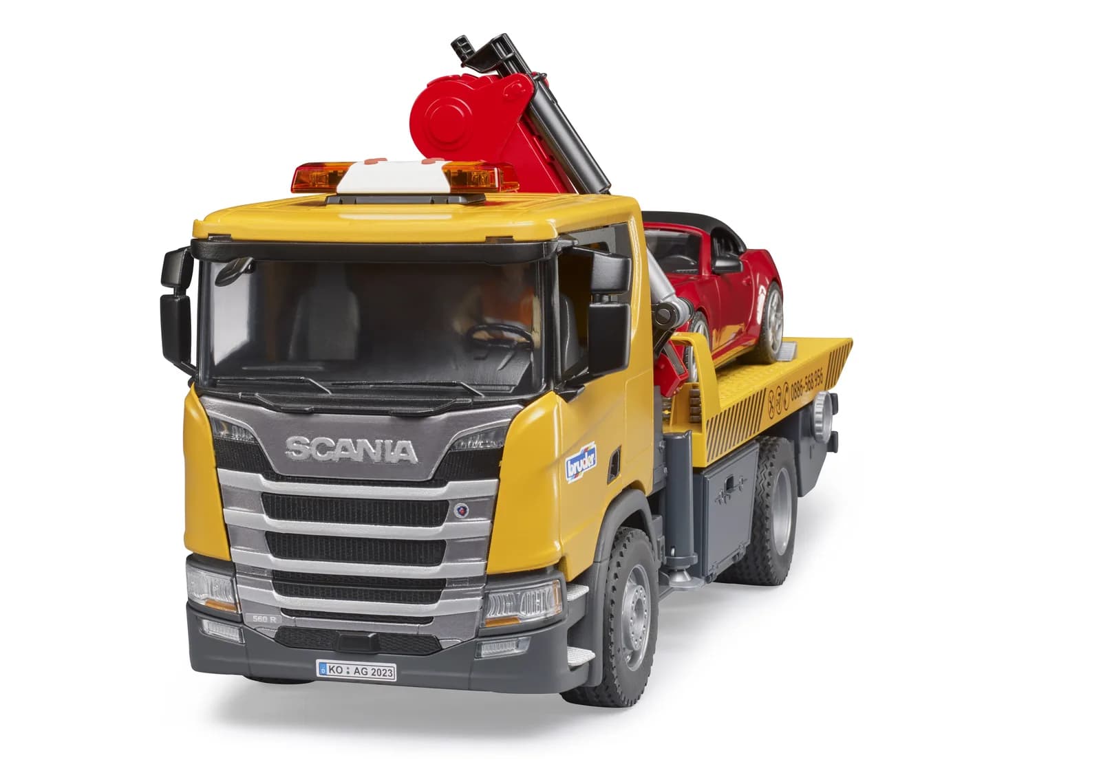 Эвакуатор Scania Super 560R з краном-манипулятором и автомобилем Roadster 1:16 Bruder 03552 фото 2 Эвакуатор Scania Super 560R з краном-манипулятором и автомобилем Roadster 1:16 Bruder 03552 фото 2