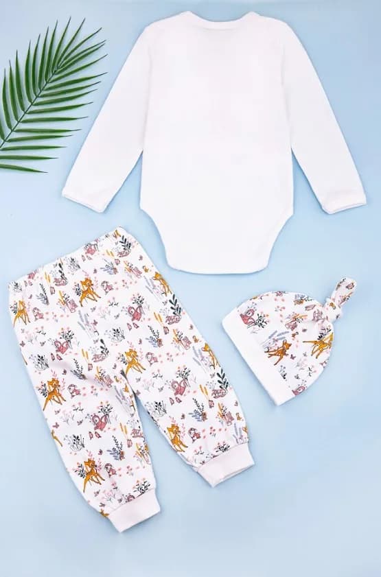 Комплект дитячий (боді+штани+шапочка) 62-86 Disney Bambi BA18528 фото 4 Комплект дитячий (боді+штани+шапочка) 62-86 Disney Bambi BA18528 фото 4