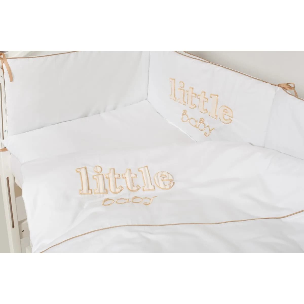 Постільний комплект Twins Little Baby white/beige 6од 4042-TLB-02 фото 3 Постільний комплект Twins Little Baby white/beige 6од 4042-TLB-02 фото 3