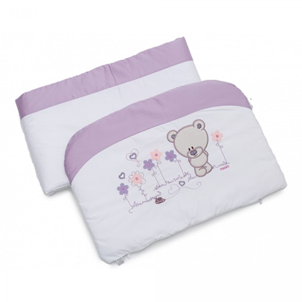 Бампер Twins Evo Лето сатин/аппликация 2073-A-019 white/violet Бампер Twins Evo Лето сатин/аппликация 2073-A-019 white/violet