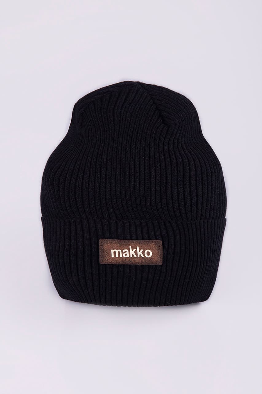 Шапка одинарная вязка Makko В8825 черный Шапка одинарная вязка Makko В8825 черный