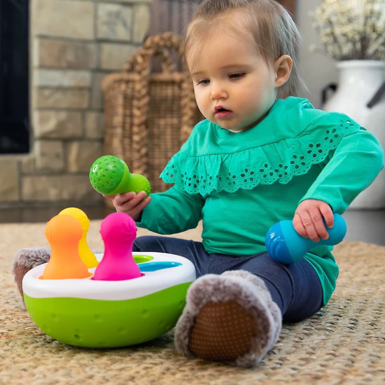 Сортер-балансир Неваляшки Fat Brain Toys Spinny Pins F248ML фото 6 Сортер-балансир Неваляшки Fat Brain Toys Spinny Pins F248ML фото 6